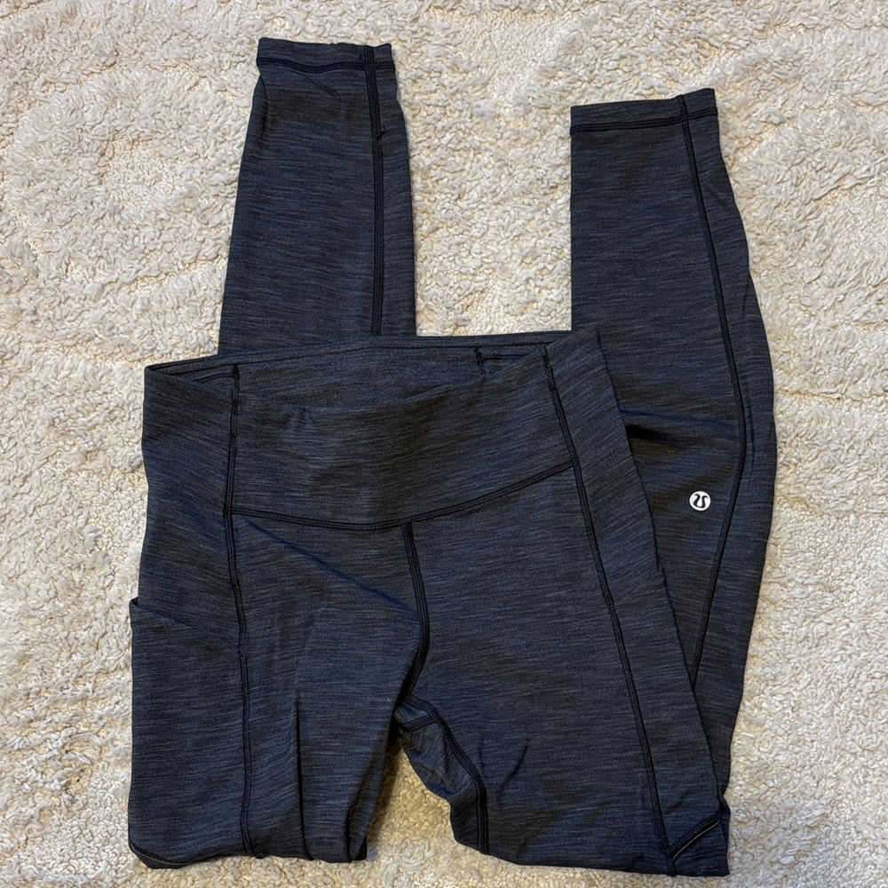 lululemon athletica grey heather leggings with pockets